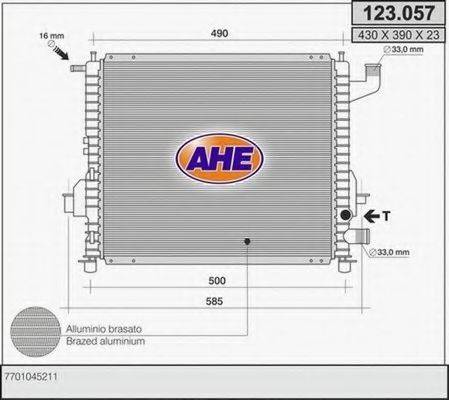 AHE 123057 Радіатор, охолодження двигуна