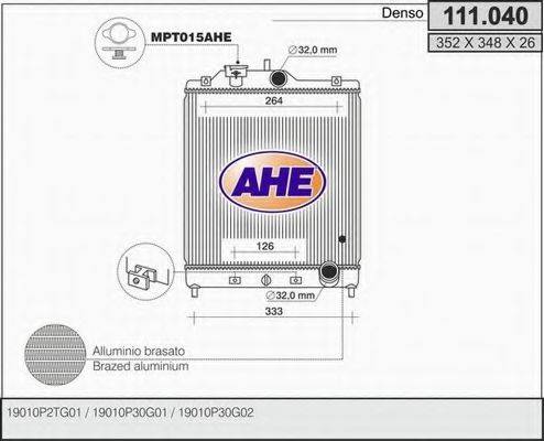 AHE 111040 Радіатор, охолодження двигуна