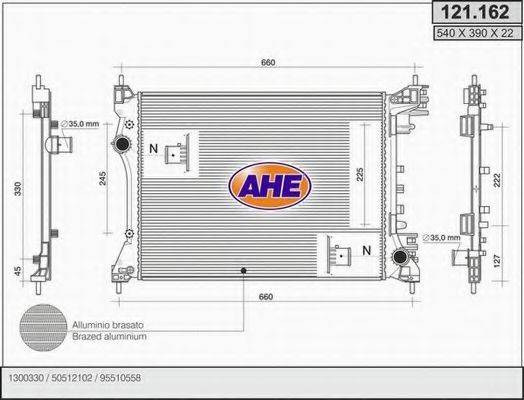 AHE 121162 Радіатор, охолодження двигуна