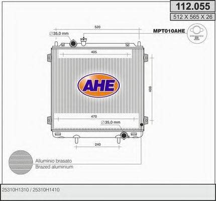 AHE 112055 Радіатор, охолодження двигуна