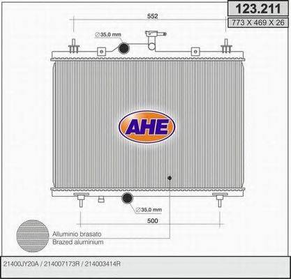 AHE 123211 Радіатор, охолодження двигуна