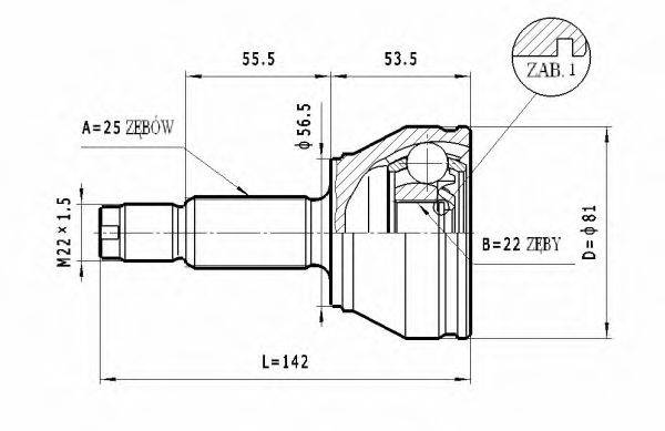 STATIM C202 Шарнірний комплект, приводний вал