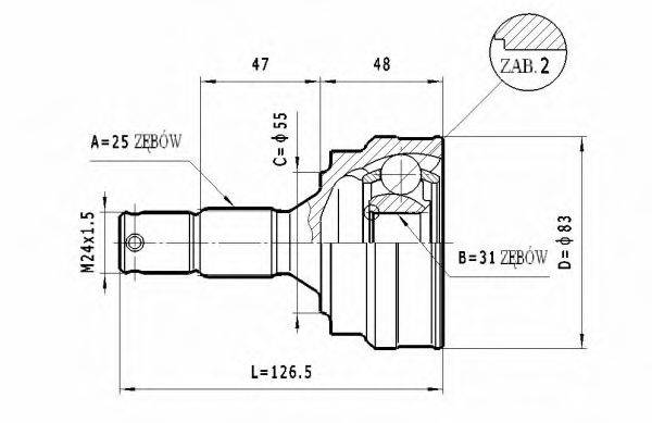 STATIM C268 Шарнірний комплект, приводний вал