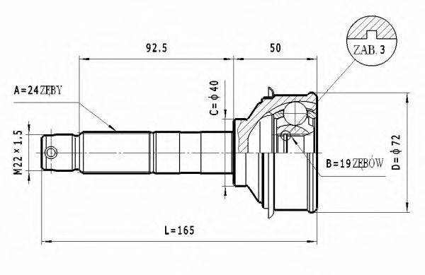 STATIM C401 Шарнірний комплект, приводний вал