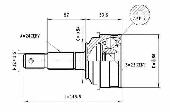 STATIM C405 Шарнірний комплект, приводний вал