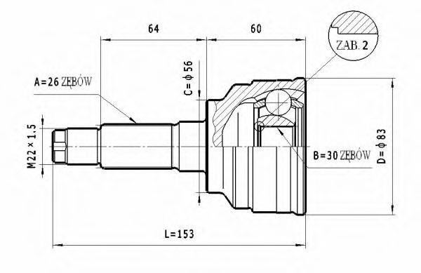 STATIM C464 Шарнірний комплект, приводний вал