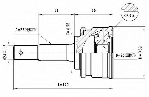 STATIM C514 Шарнірний комплект, приводний вал