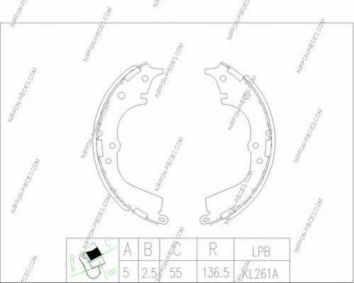 NPS T350A71 Комплект гальмівних колодок