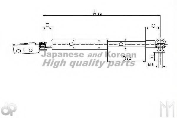 ASHUKI S92506 Газова пружина, кришка багажника