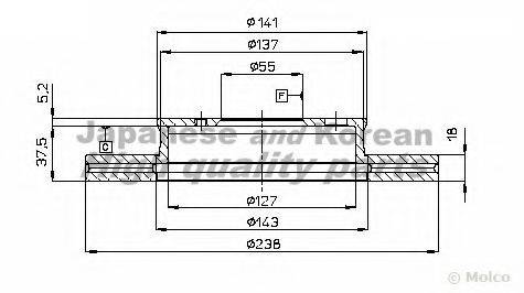 ASHUKI T60108 гальмівний диск