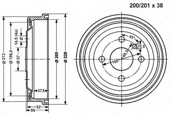 VEMA 800827 Гальмівний барабан