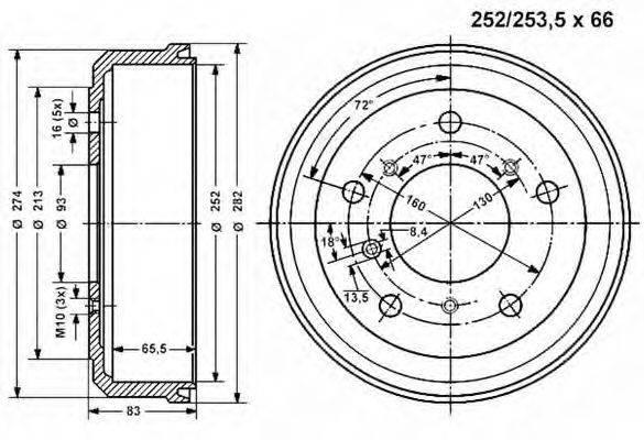 VEMA 800976 Гальмівний барабан