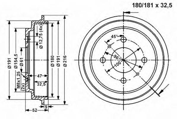 VEMA 801033 Гальмівний барабан