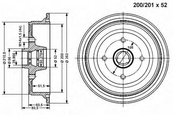 VEMA 801113 Гальмівний барабан