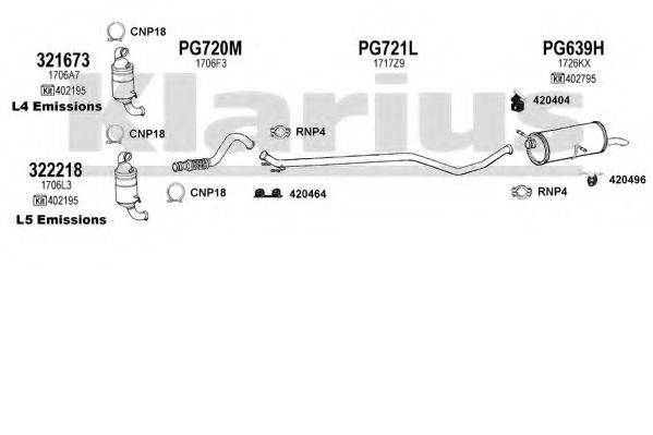 KLARIUS 631197U Система випуску ОГ