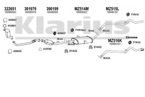 KLARIUS 600859U Система випуску ОГ