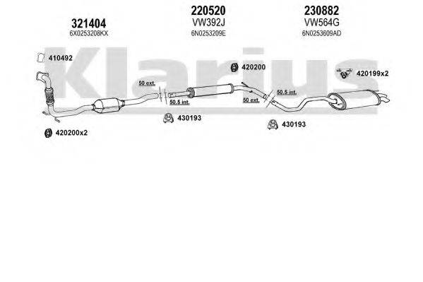 KLARIUS 930885E Система випуску ОГ