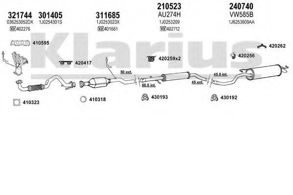 KLARIUS 930889E Система випуску ОГ