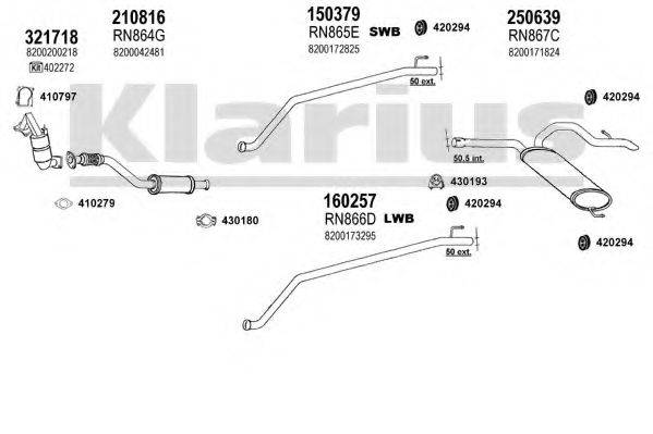 KLARIUS 720872E Система випуску ОГ