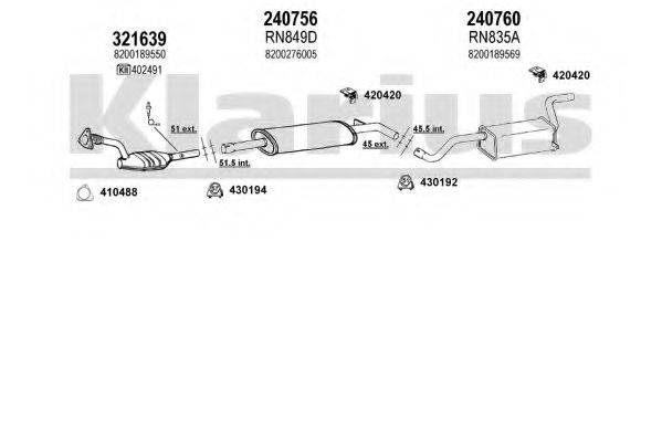 KLARIUS 720895E Система випуску ОГ