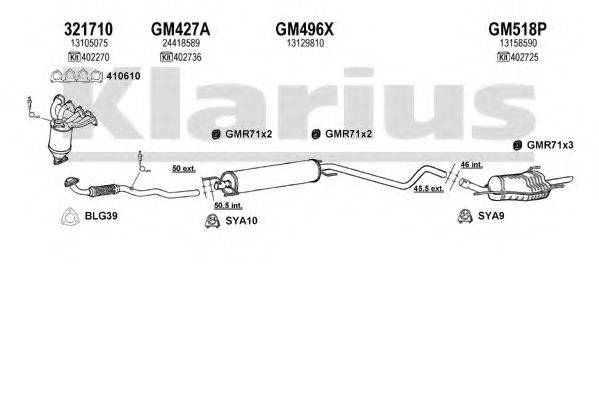 KLARIUS 391340U Система випуску ОГ