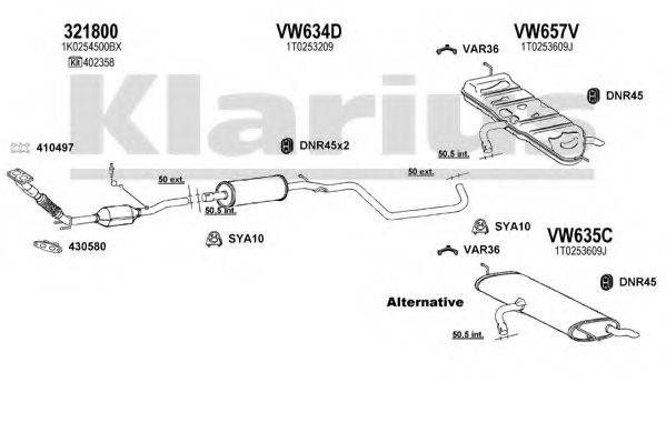 KLARIUS 931143U Система випуску ОГ