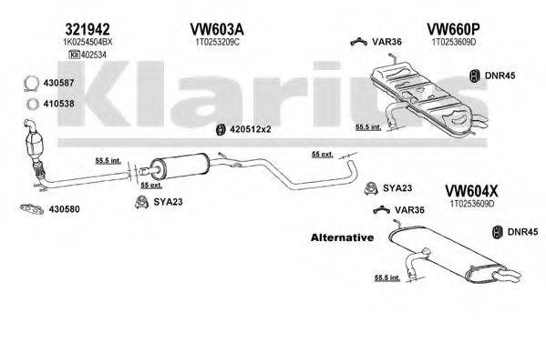 KLARIUS 931149U Система випуску ОГ