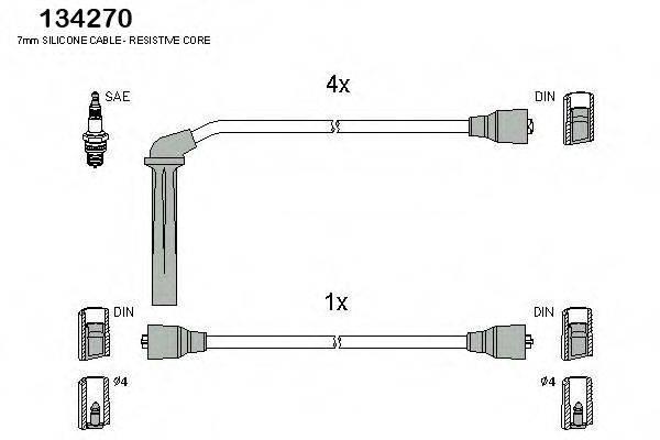 HITACHI 134270 Комплект дротів запалювання