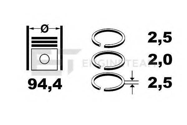 ET ENGINETEAM R1007100 Комплект поршневих кілець