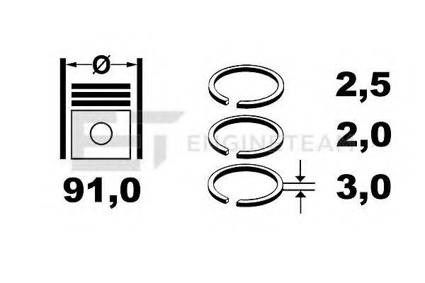 ET ENGINETEAM R4001000 Комплект поршневих кілець