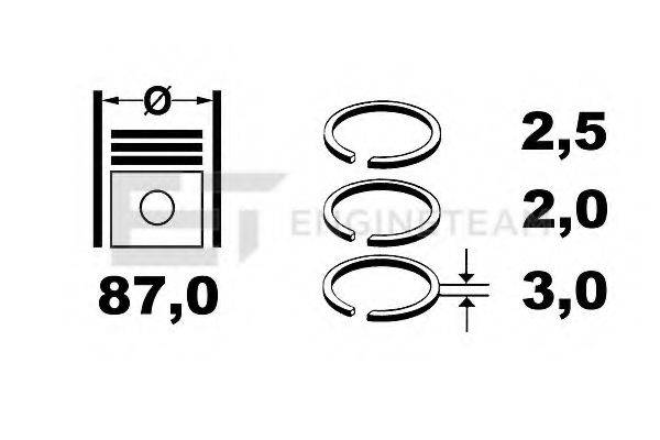 ET ENGINETEAM R4001100 Комплект поршневих кілець