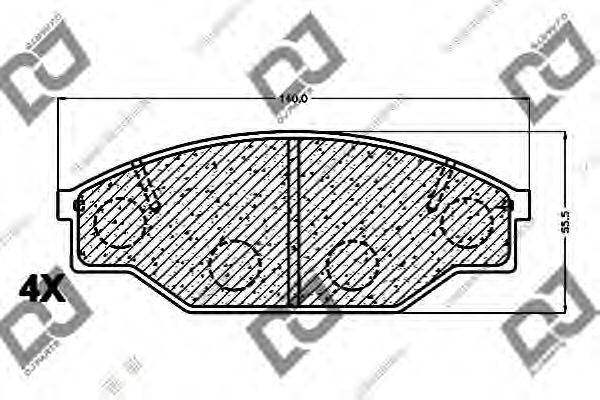 DJ PARTS BP1002 Комплект гальмівних колодок, дискове гальмо