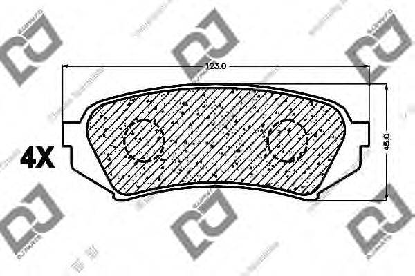 DJ PARTS BP1006 Комплект гальмівних колодок, дискове гальмо