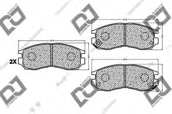 DJ PARTS BP1020 Комплект гальмівних колодок, дискове гальмо