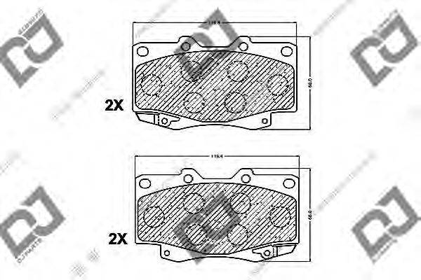 DJ PARTS BP1044 Комплект гальмівних колодок, дискове гальмо