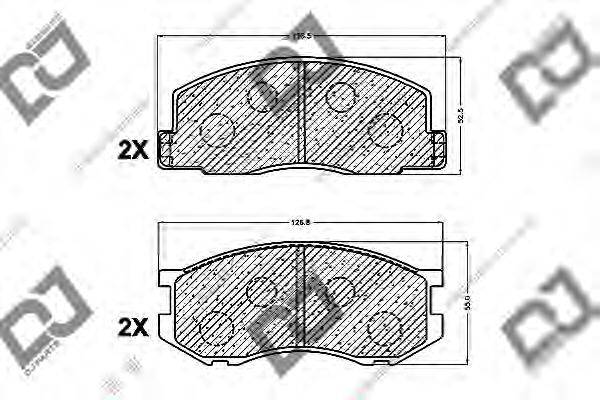 DJ PARTS BP1046 Комплект гальмівних колодок, дискове гальмо