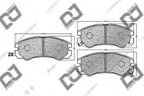 DJ PARTS BP1052 Комплект гальмівних колодок, дискове гальмо