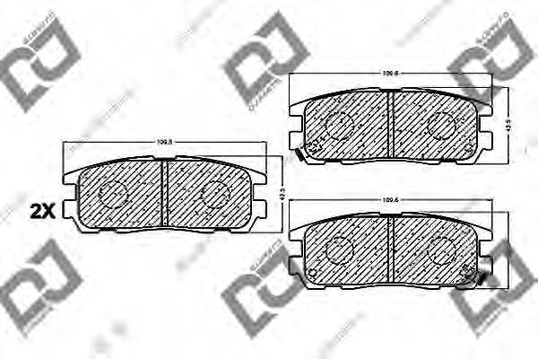 DJ PARTS BP1053 Комплект гальмівних колодок, дискове гальмо