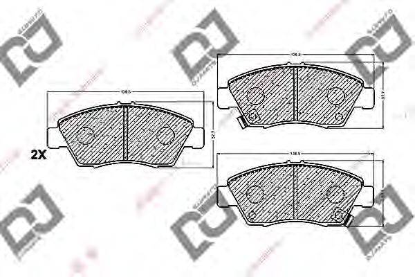 DJ PARTS BP1081 Комплект гальмівних колодок, дискове гальмо