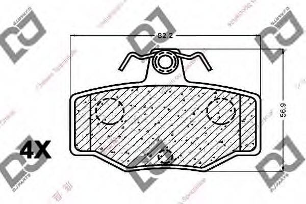 DJ PARTS BP1090 Комплект гальмівних колодок, дискове гальмо