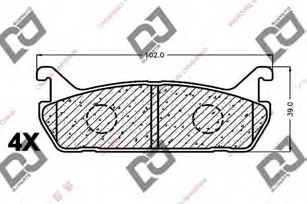 DJ PARTS BP1098 Комплект гальмівних колодок, дискове гальмо