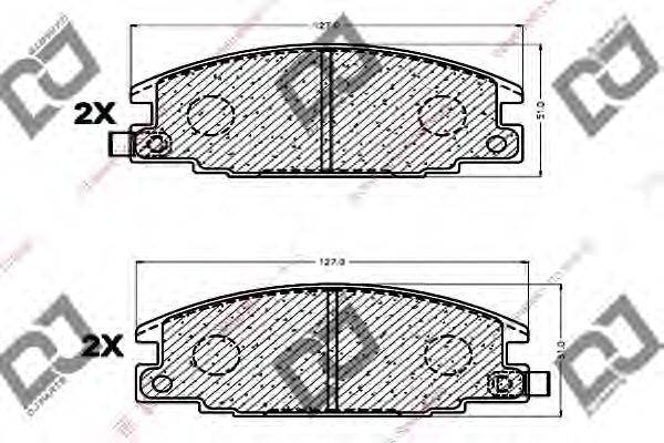 DJ PARTS BP1100 Комплект гальмівних колодок, дискове гальмо