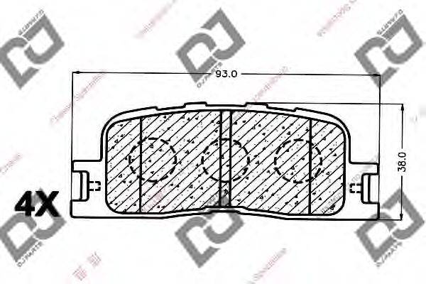 DJ PARTS BP1138 Комплект гальмівних колодок, дискове гальмо