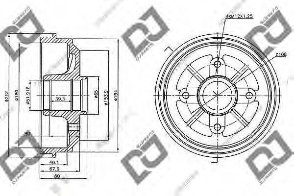 DJ PARTS BR1017 Гальмівний барабан