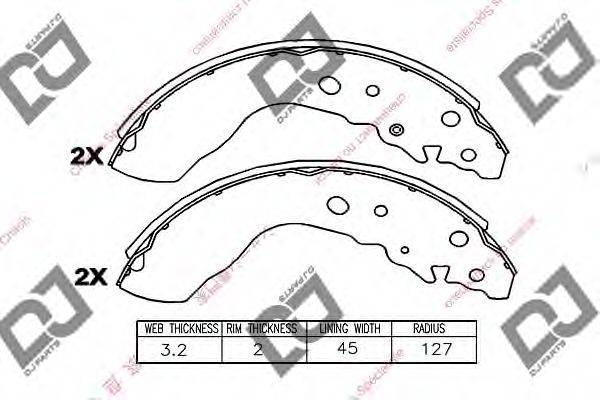 DJ PARTS BS1019 Комплект гальмівних колодок