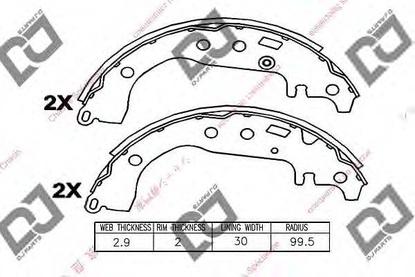 DJ PARTS BS1052 Комплект гальмівних колодок