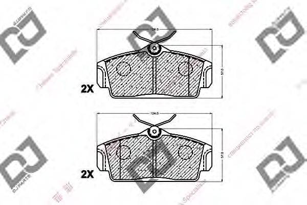 DJ PARTS BP1159 Комплект гальмівних колодок, дискове гальмо