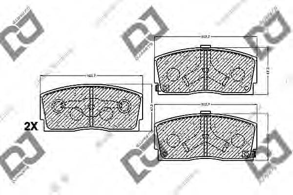 DJ PARTS BP1136 Комплект гальмівних колодок, дискове гальмо