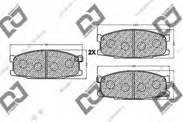 DJ PARTS BP1203 Комплект гальмівних колодок, дискове гальмо