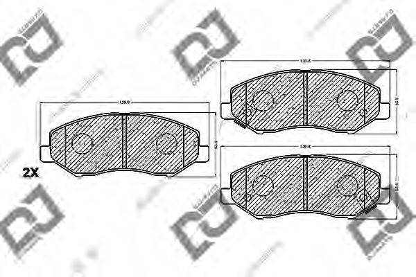 DJ PARTS BP1239 Комплект гальмівних колодок, дискове гальмо